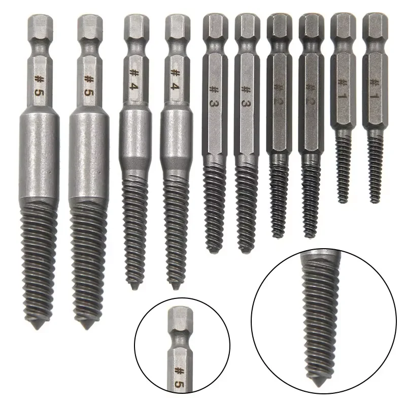 

10pc Hexagonal Shank Broken Head Screw Extractor Screw Broken Head Screwdriver for Taking out Electric Drill Tool Set