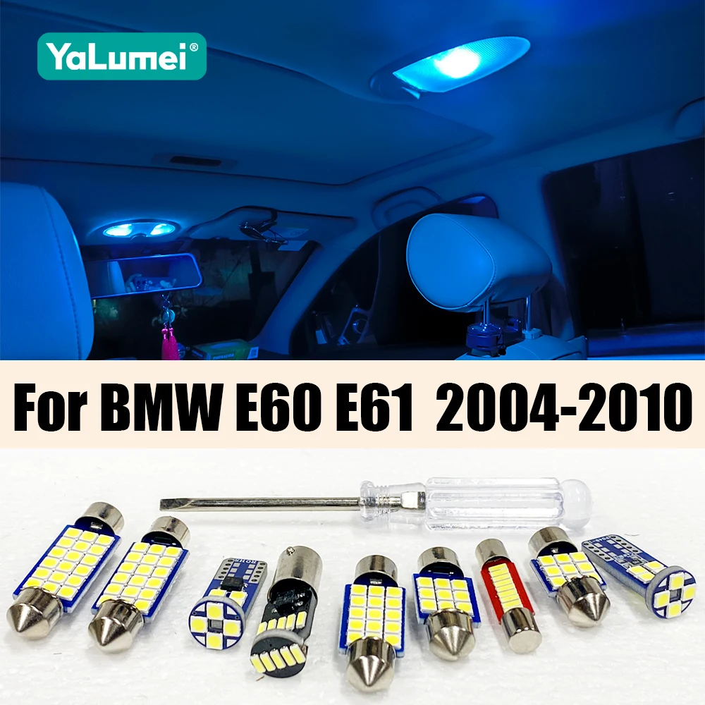 

Для BMW 5 серии E60 E61 Седан и Универсал: 12 светодиодных ламп для салона, освещения люка, бардачка и багажника, аксессуары