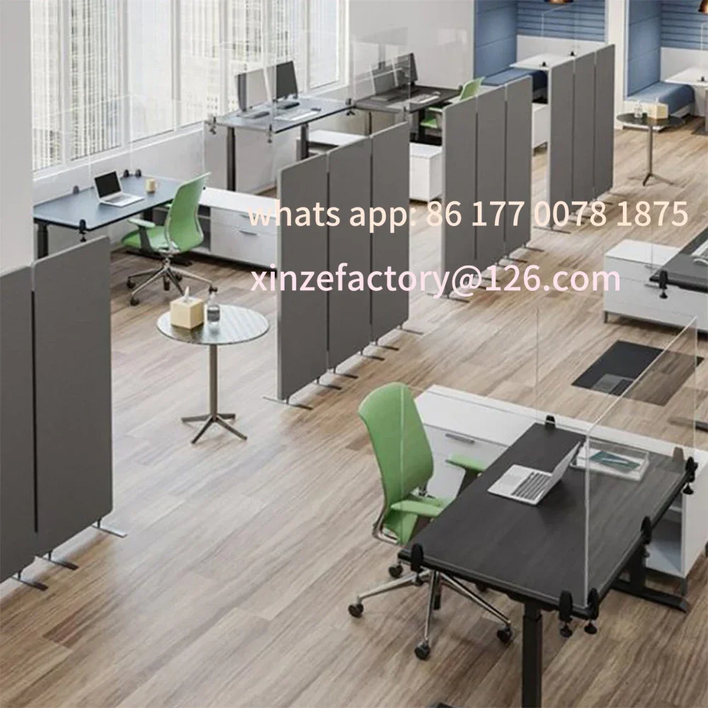 Divisore per schermo pieghevole acustico personalizzato personalizzabile in fibra di poliestere PET al 100% che assorbe il suono della divisoria mobile per ufficio