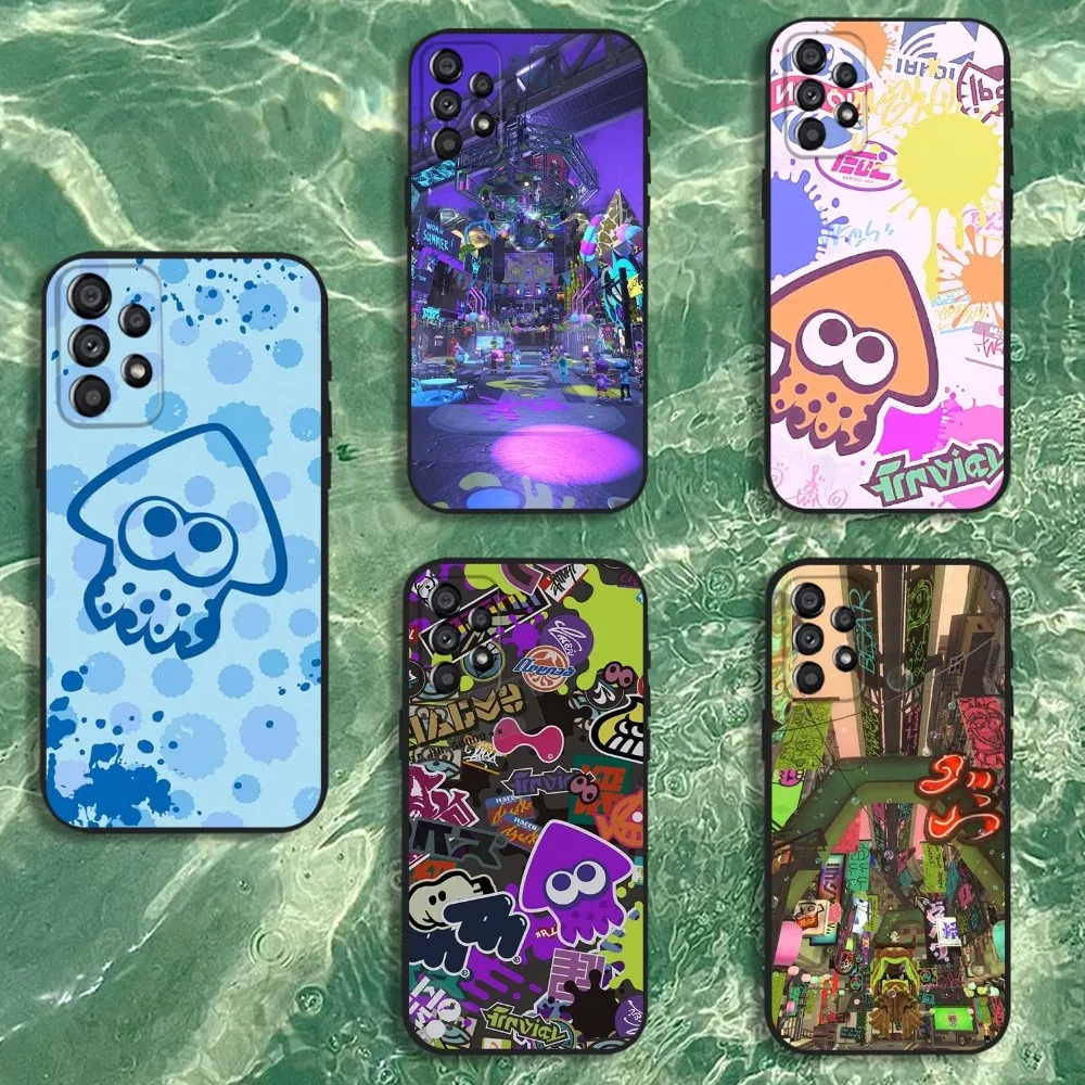 

S-Splatoon Game Phone Case For Samsung Galaxy A20,A21s,A22,A31,A32,A52,A53,A72,73,A80,A91 Soft Black Cover