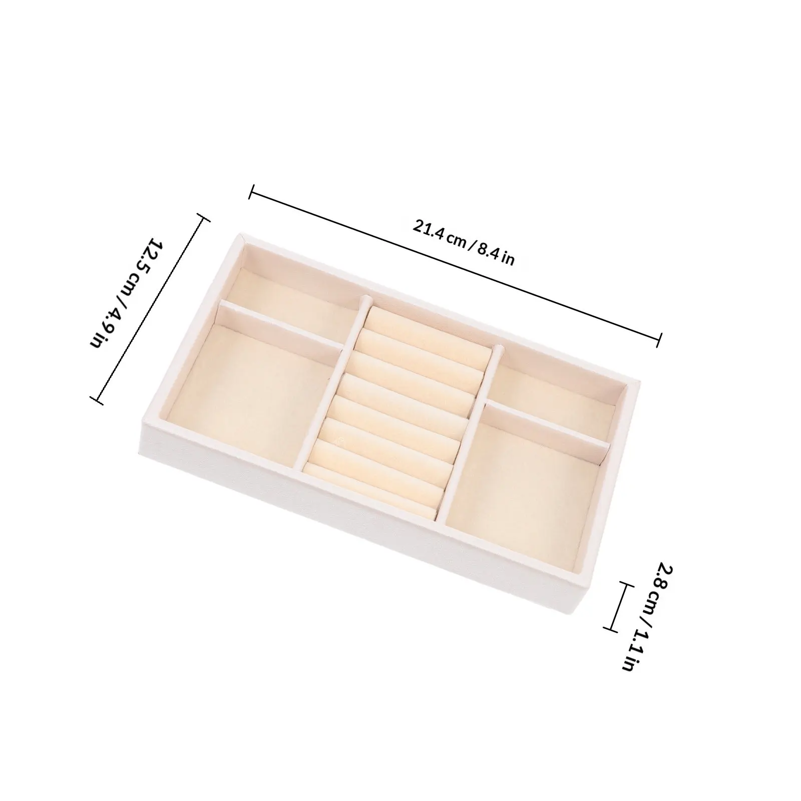 1Pcs Jewelry Tray High-End Jewelry Storage Plate Flannel Lining Scratch Protection Display Organizer for Home Dressing Table
