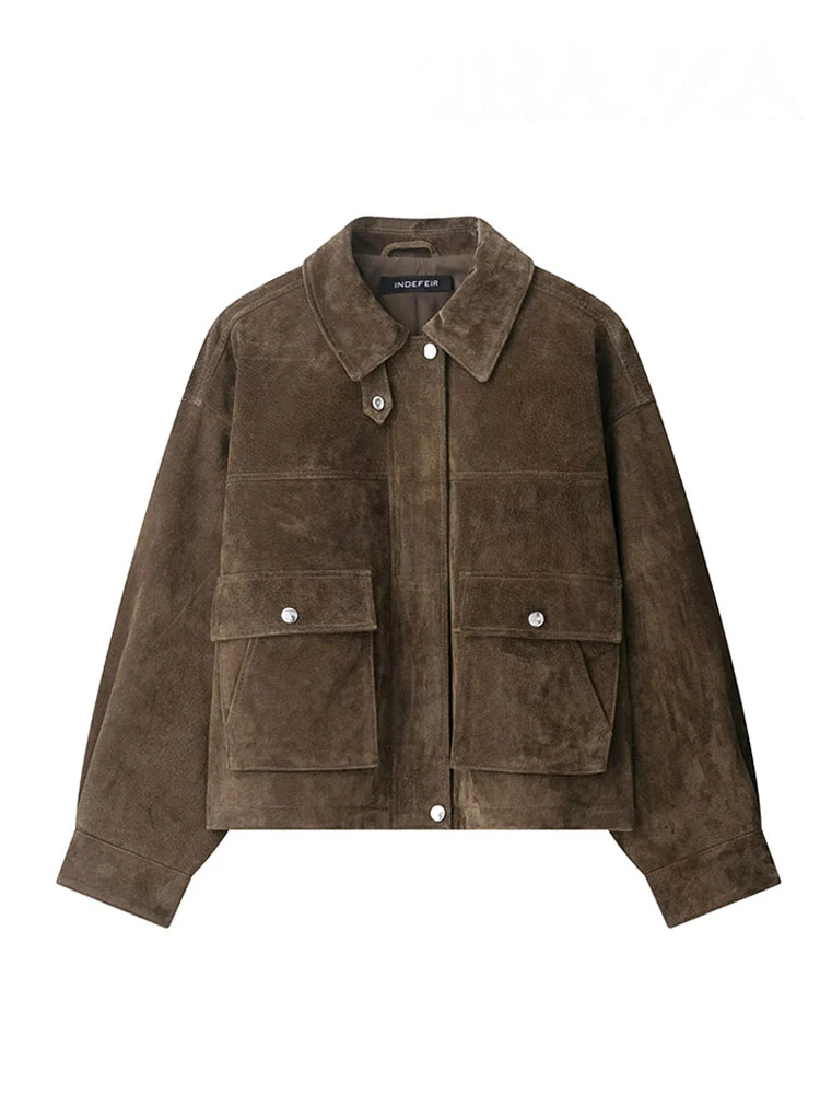 HH 2025 معاطف الموضة النسائية كم طويل بدوره إلى أسفل طوق جيوب أزرار سستة الإناث الخريف سترات أنيقة الصلبة غير رسمية