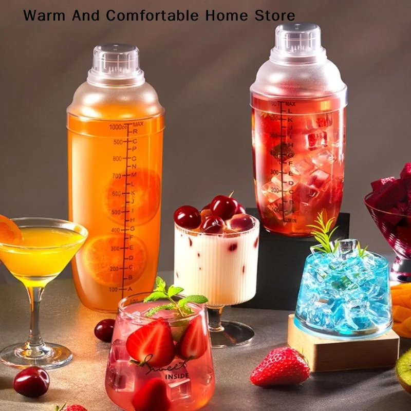 500/700/1000ML Clear Cocktail Shaker Set Cocktail Shaker and Measuring Jigger Set Drink Mixed Hand Shaker Tools for Party Bar