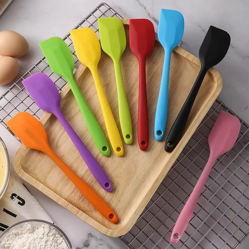 1PC Silicone Cream Spatula Non-stick Butter Spatula Heat-resistant Kitchen Baking Tools DIY Cake Baking Tools 9 Colors