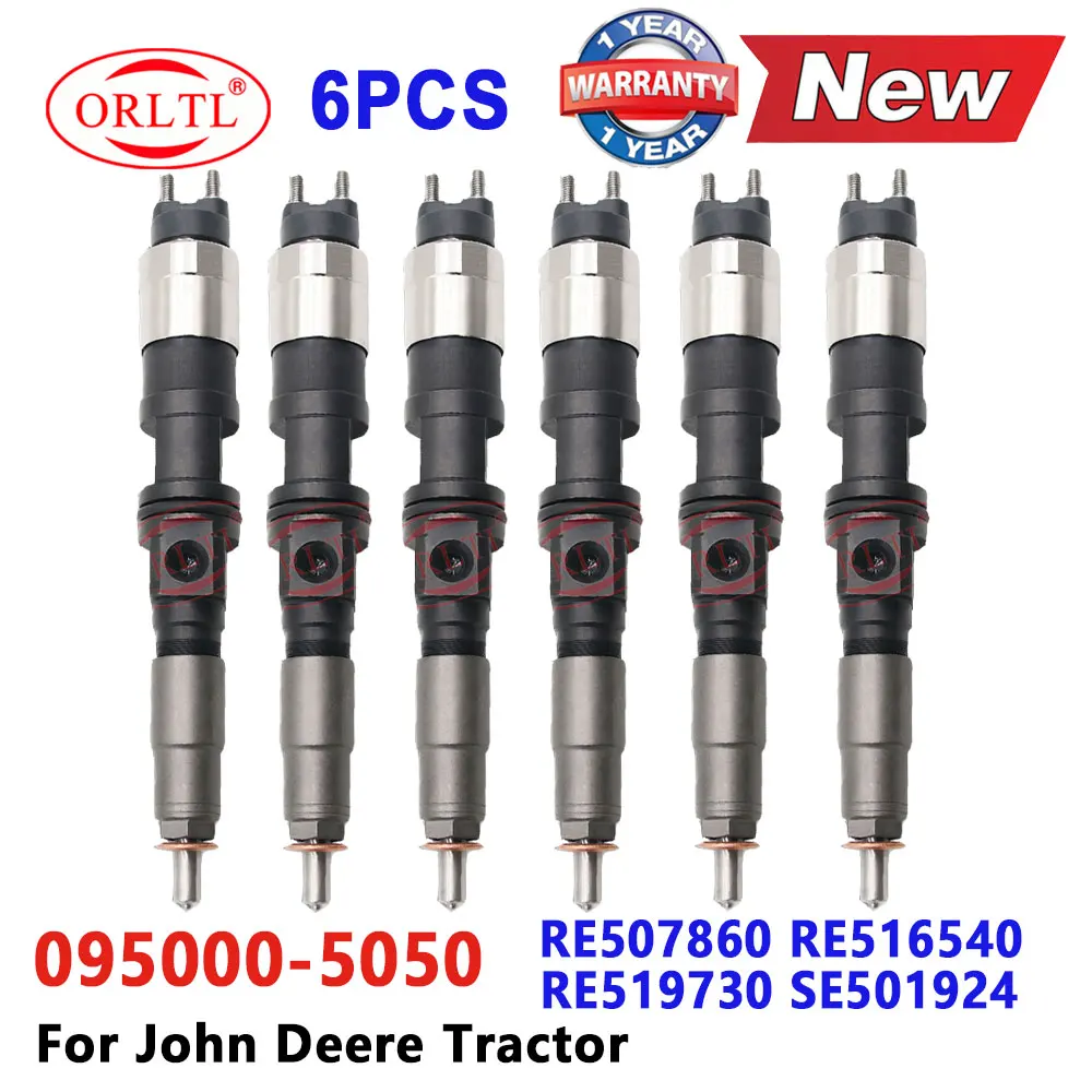 6PCS 095000-5050 095000-5051 Diesel Injector Nozzle 095000 5050 5051 RE507860 RE516540 For John Deere Tractor RE519730 SE501924