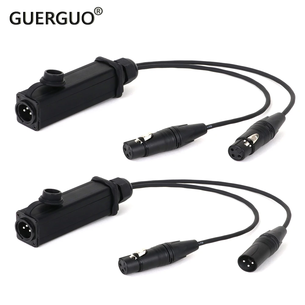 

1PC 0.3M-15M 3Pin XLR Y-Splitter Cable -Metal Shell XLR Male Panel to Dual 2 XLR Connectors Y Splitter Adaptor Cable for Mic