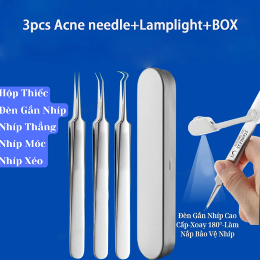 3 قطع ملاقط الرؤوس السوداء الاحترافية للعناية بالجمال من الفولاذ المقاوم للصدأ أدوات إزالة حب الشباب #1