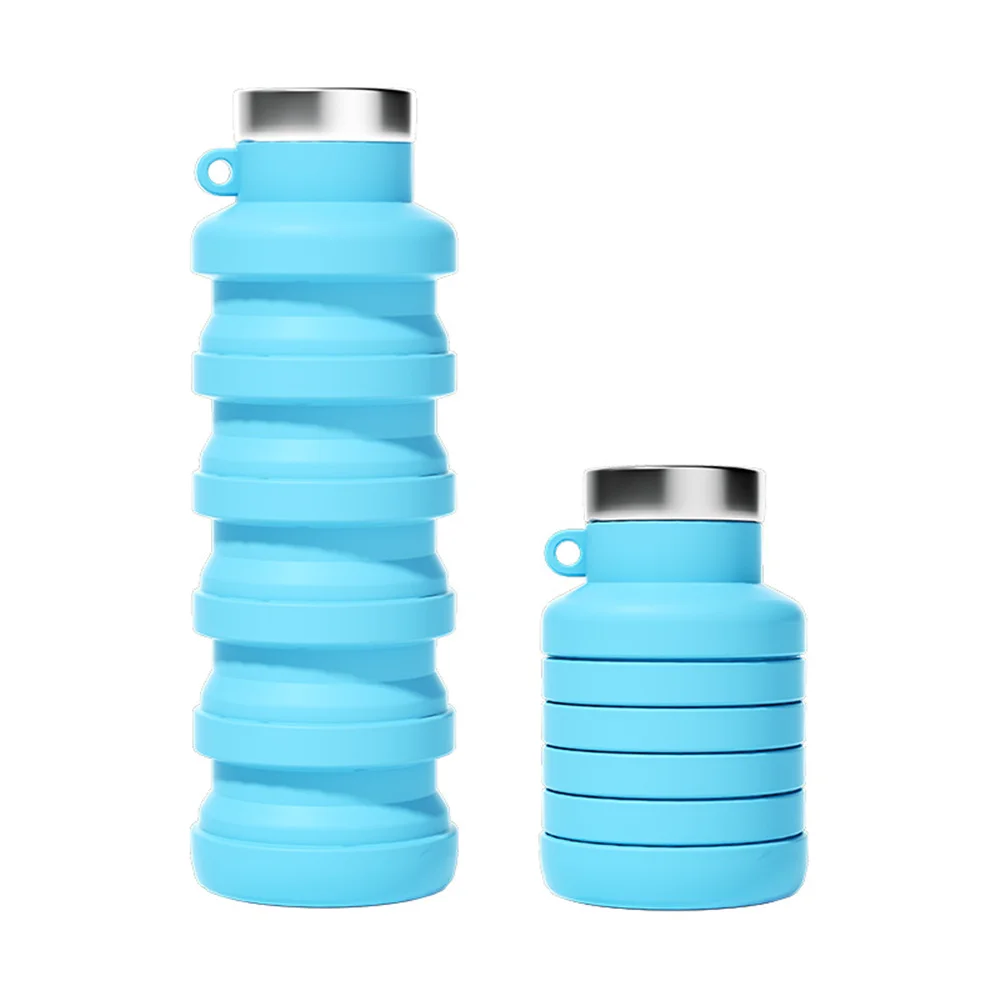 AliExpress NONE Collapsible Water Bottles Silicone Travel Foldable Portable Water Bottle Silicone Reusable Leakproof for Camping Hiking Cycling