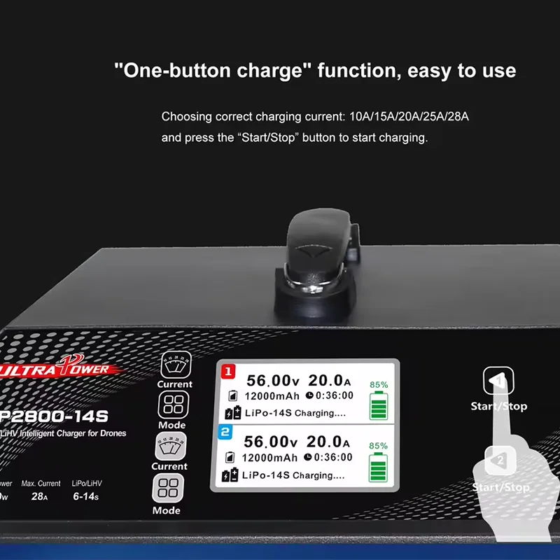 ULTRA POWER UP2800-14S 2X1400W 28A 6-14S LiPo/LiHV Bateria UAV Drone Carregador 2 vendido