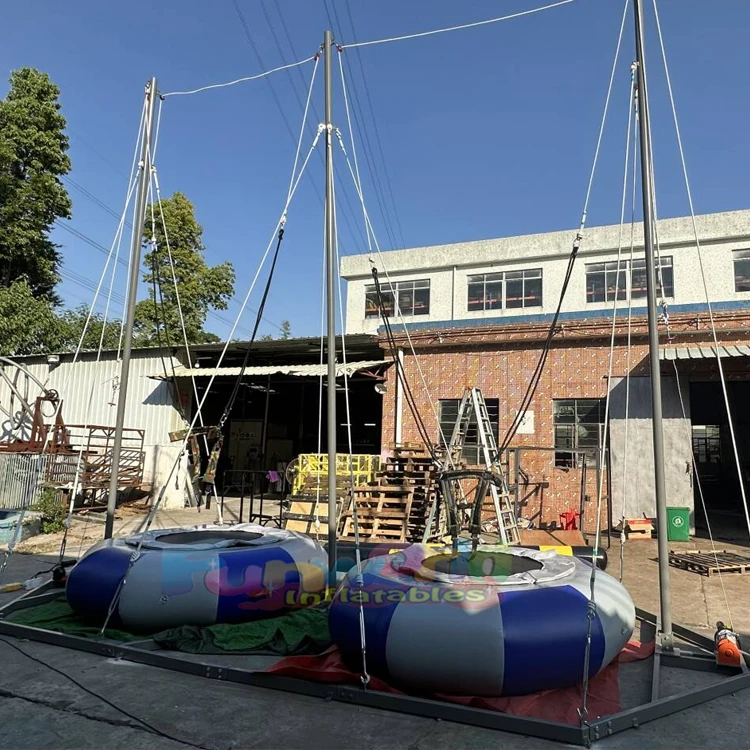 

Wholesale Outdoor Challenge Sport Games Bouncer Jumper 4 Person Inflatable Bungee Trampoline with Trailer