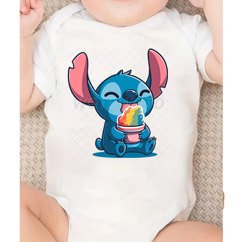 

Kawaii Stitch Print Newborn Bodysuits Cotton Summer Short Sleeve Baby Romper Cute Stitch Newborn Girl Boy Jumpsuit One-Pieces