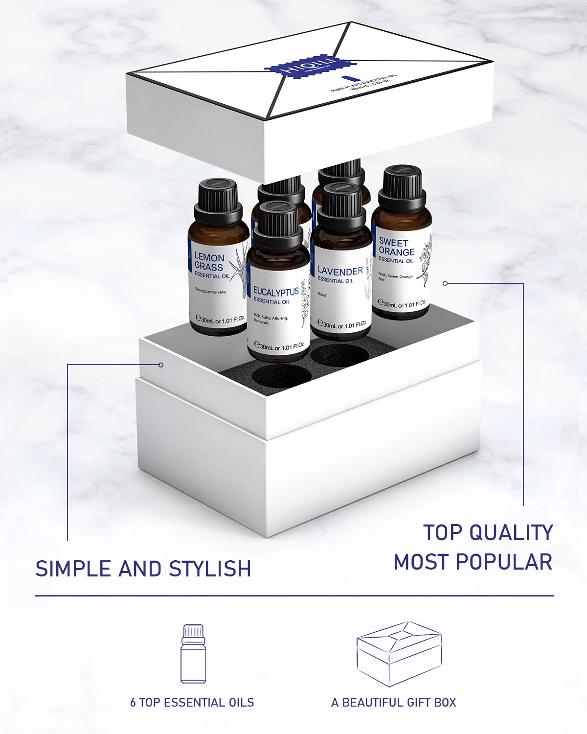 Conjunto HIQILI 30ML com 6 peç - Home Fragrance Set Gift avaliação e preço