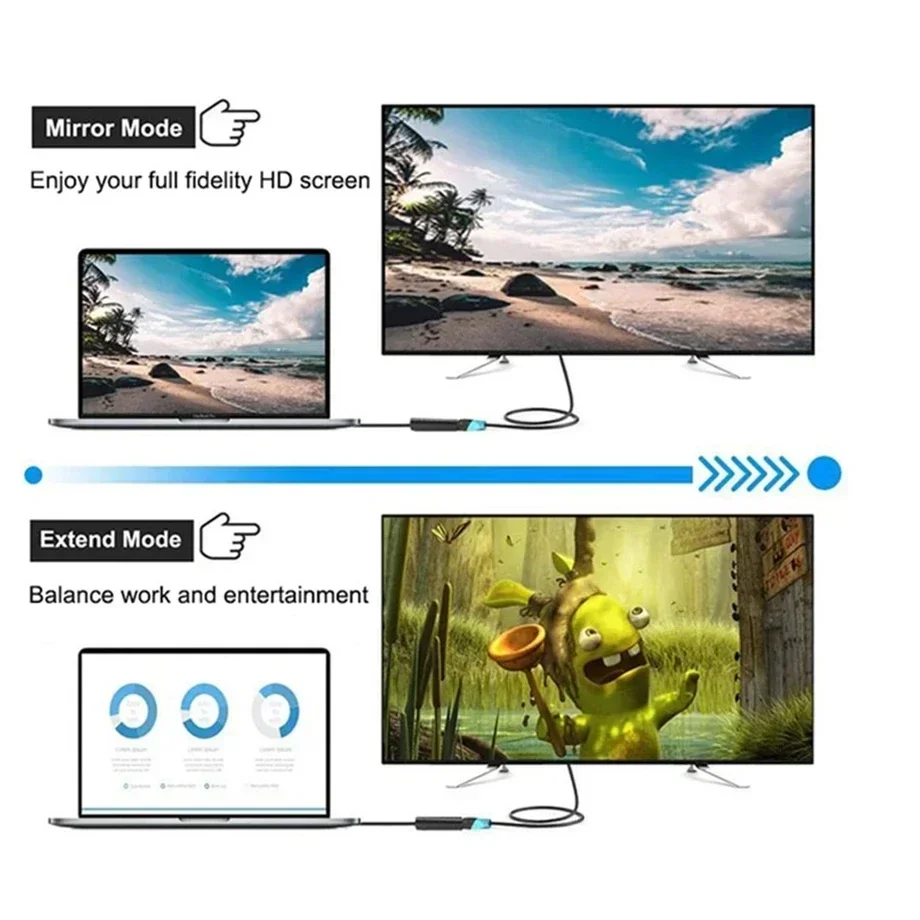 4K DP to HDMI-compatible Adapter Converter Display Port Male DP to Female HD TV Cable Adapter Video Audio For PC Laptop TV