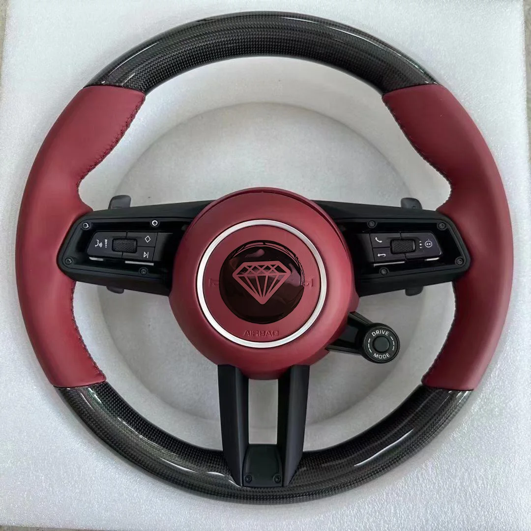 Upgrade Volant Lenkrad Full Leather Steering Wheel for Porsche 911 Boxster 987 996 GT2 Cayenne 957 958 Cayman 981 Panamera Macan