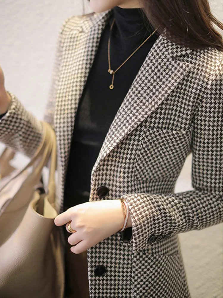

Casual Woolen Suit Jacket for Women Spring Autumn 2026 New Style Small Size Ladies Casual Fashion Brand Polyester Fiber