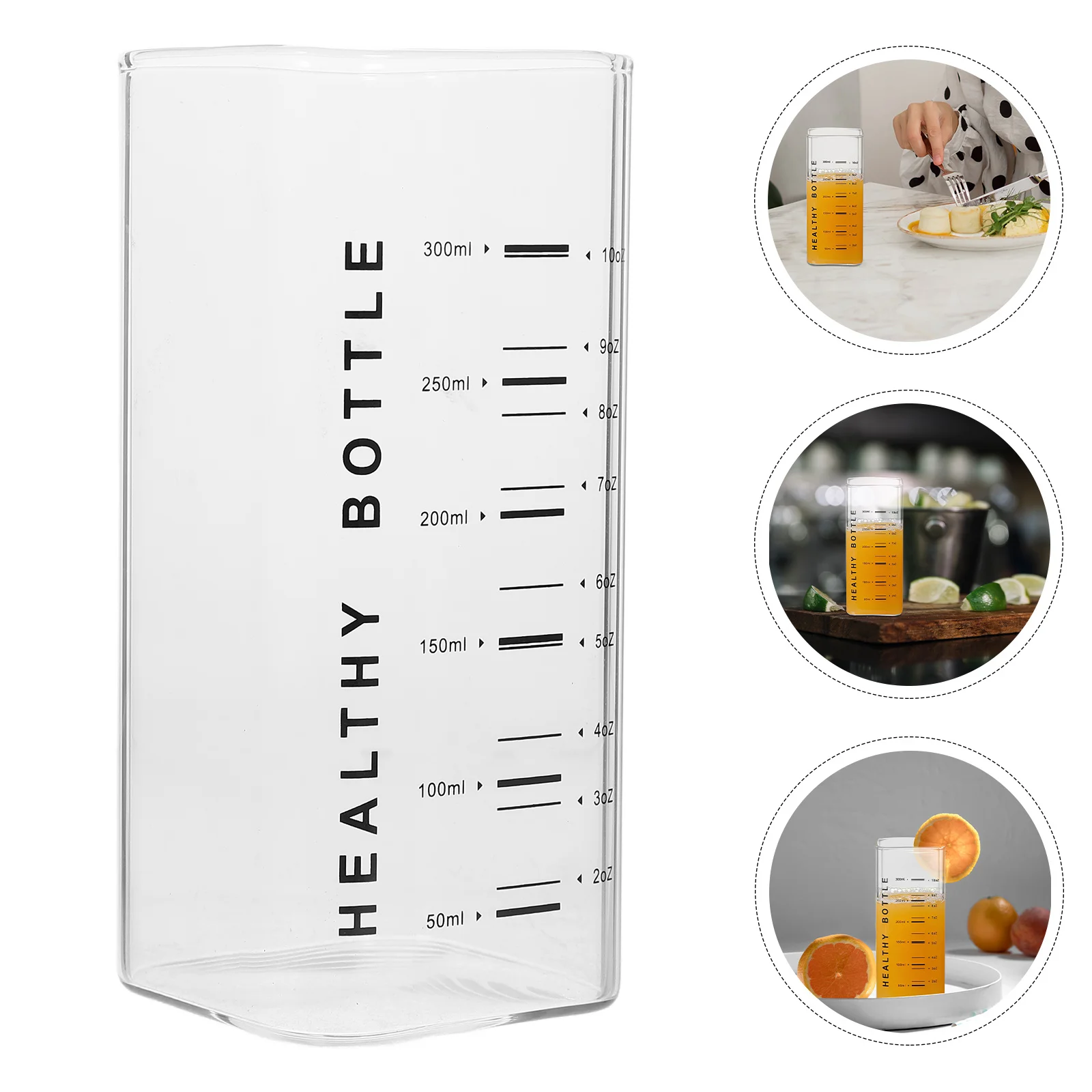 

Square Glass Cup 300Ml Clear Drinking Glasses for Water Tea Coffee Cocktail Home Bar Hotel Restaurant Use Reusable Transparent