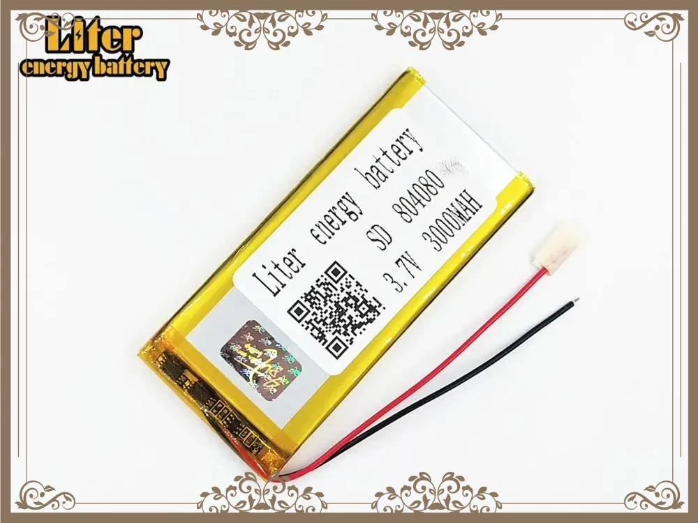 804080  3.7V  lithium-ion polymer battery 3000mah vehicle traveling data recorder LED
