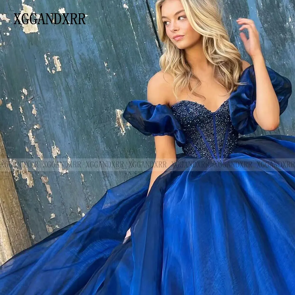 Elegante Vestido De Quinceañera De tul real, Vestido De baile De Organza con cuentas De perlas, Vestido De princesa dulce 16, Vestido De desfile, Vestido De fiesta De 15