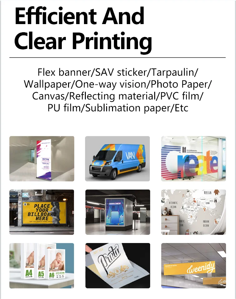 Vinyl Sticker Printing Machine Flex Banner Plotter 1.3/1.6/1.8/1.9m Canvas Eco Solvent Printer