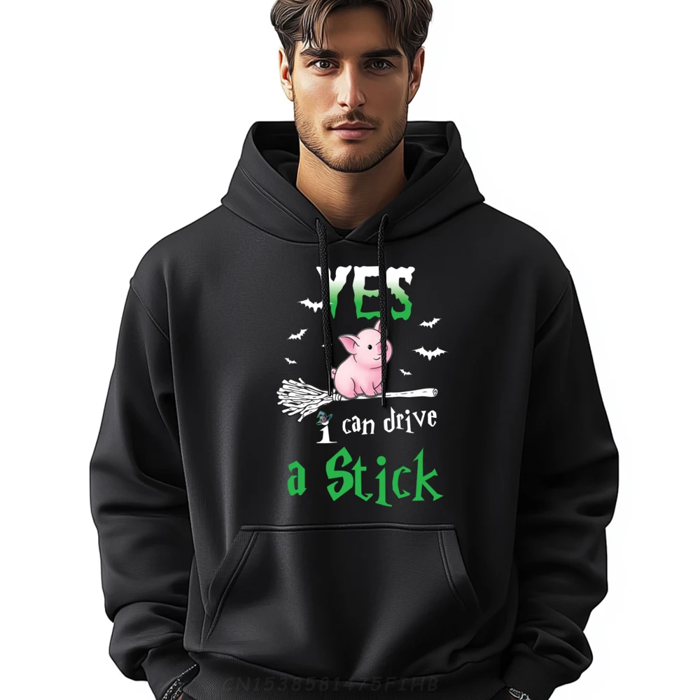 

Yes I Can Drive A Stick Funny Halloween Pig Sports Hoodie Men Mens Sweater Tops Hoodie Eu Size Printed On