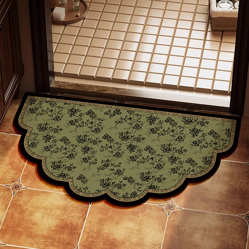 

Batoom Mat Semi-Circular Silicon Dendroid Absorbent Rug Qui Dry Non-Slip Wear-Resistant Door Mat for Batoom And Kitchen