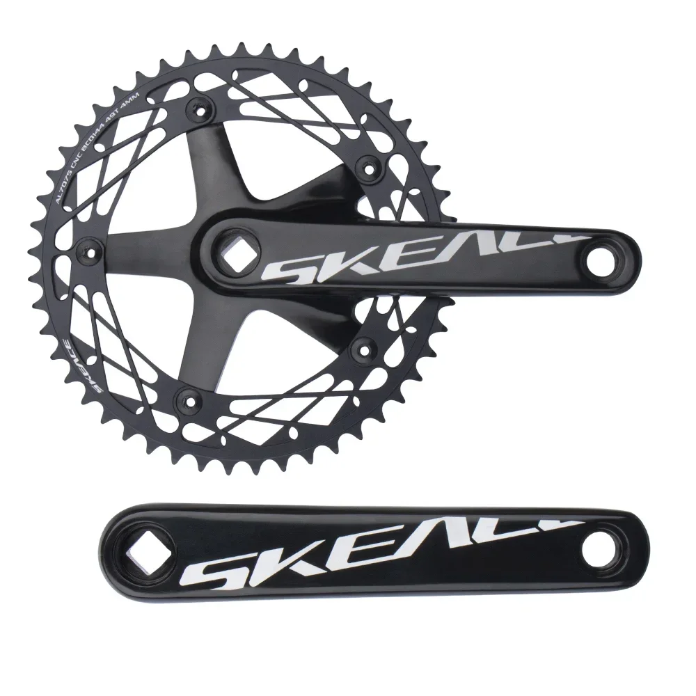 SKEACE Bicycle Crankset 144BCD Mountain Bike Square Hole Crank Aluminum Alloy Single Speed Crank Chainwheel 165mm 49T Crank Set