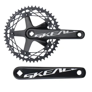 Skeace Mountain Bike Crank set, crankset bike, square hole, aluminum alloy, single speed, chainwheel, 165mm, 49t, 144bcd 8 Main Sales PE Sailing Speed - №3