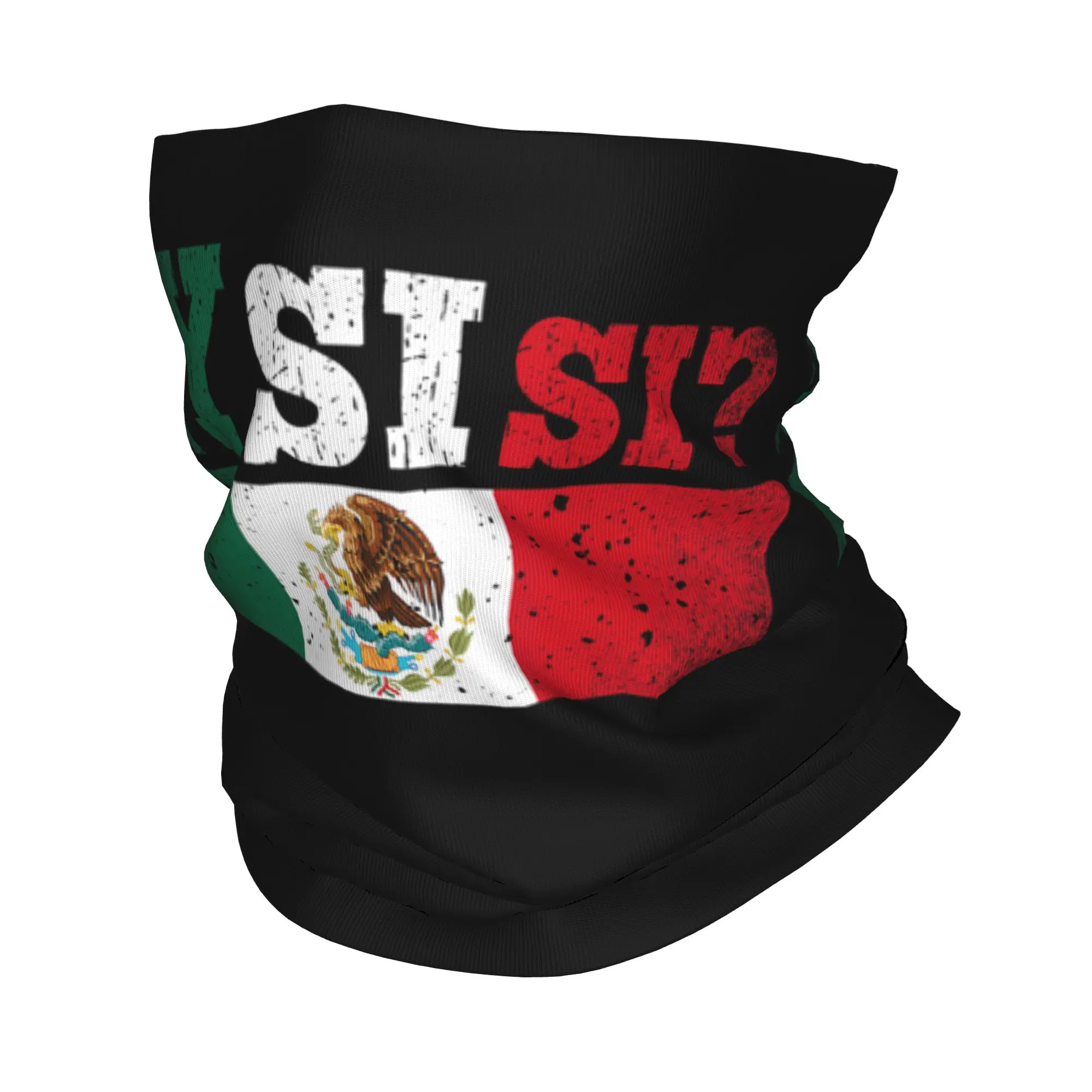 Y Si Si Spanish Quote Optimistic Bandana Couvre-cou imprimé drapeau du Mexique, masque cagoule, écharpe, bandeau multi-usage, unisexe adulte