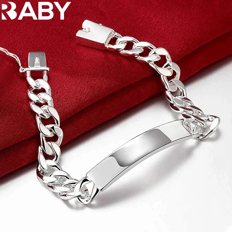 

Noble classic 10MM geometry chain fashion 925 Sterling silver Bracelets for man women Wedding party Christmas gifts fine jewelry