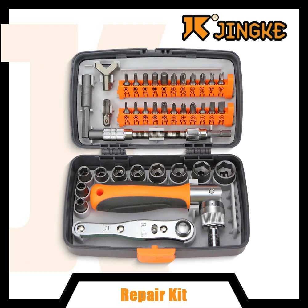 1 Set Professional Motorcycle Bicycle Quick Maintenance Tool 38pcs Labor-Saving Ratchet Multi-Purpose Screwdriver Set