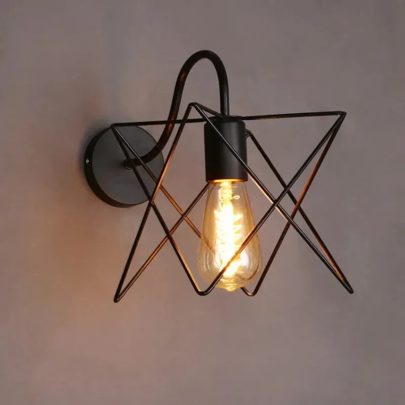 

Vintage Wall Lamp Iron Cage Sconces Bedroom Bathroom mural luminaire arandela Lighting Retro Lights Kitchen Fixtures