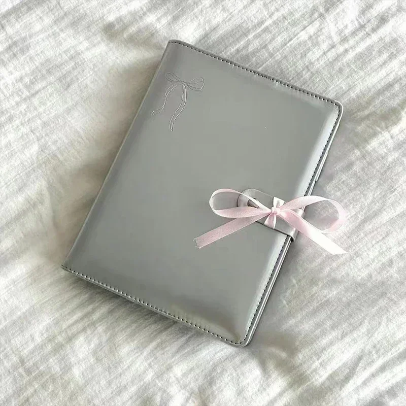 

Pu Leather Silver A5 Binder Korea Kpop Photocards Collect Binder Idols Photo Album Photo Card Cover Photographs Collection Book