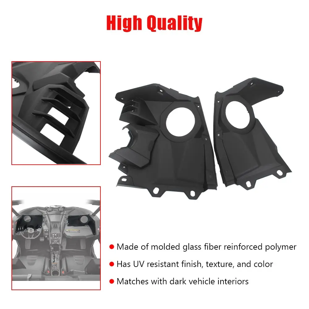 ملحقات UTV مقاس 6.5 بوصة لوحة مكبر صوت أمامية سوداء مجموعة أدوات ستيريو لـ Can-Am Maverick X3 XDS XRS MAX Turbo R DS RS 2017-23