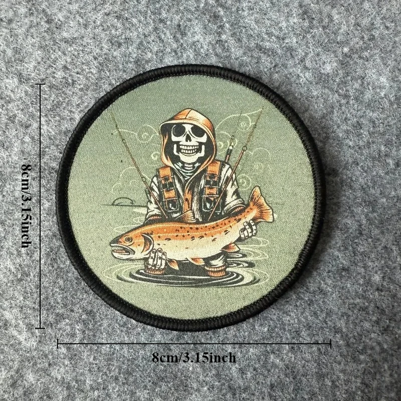 Parche táctico de pesca con velcro para mochilas y ropa