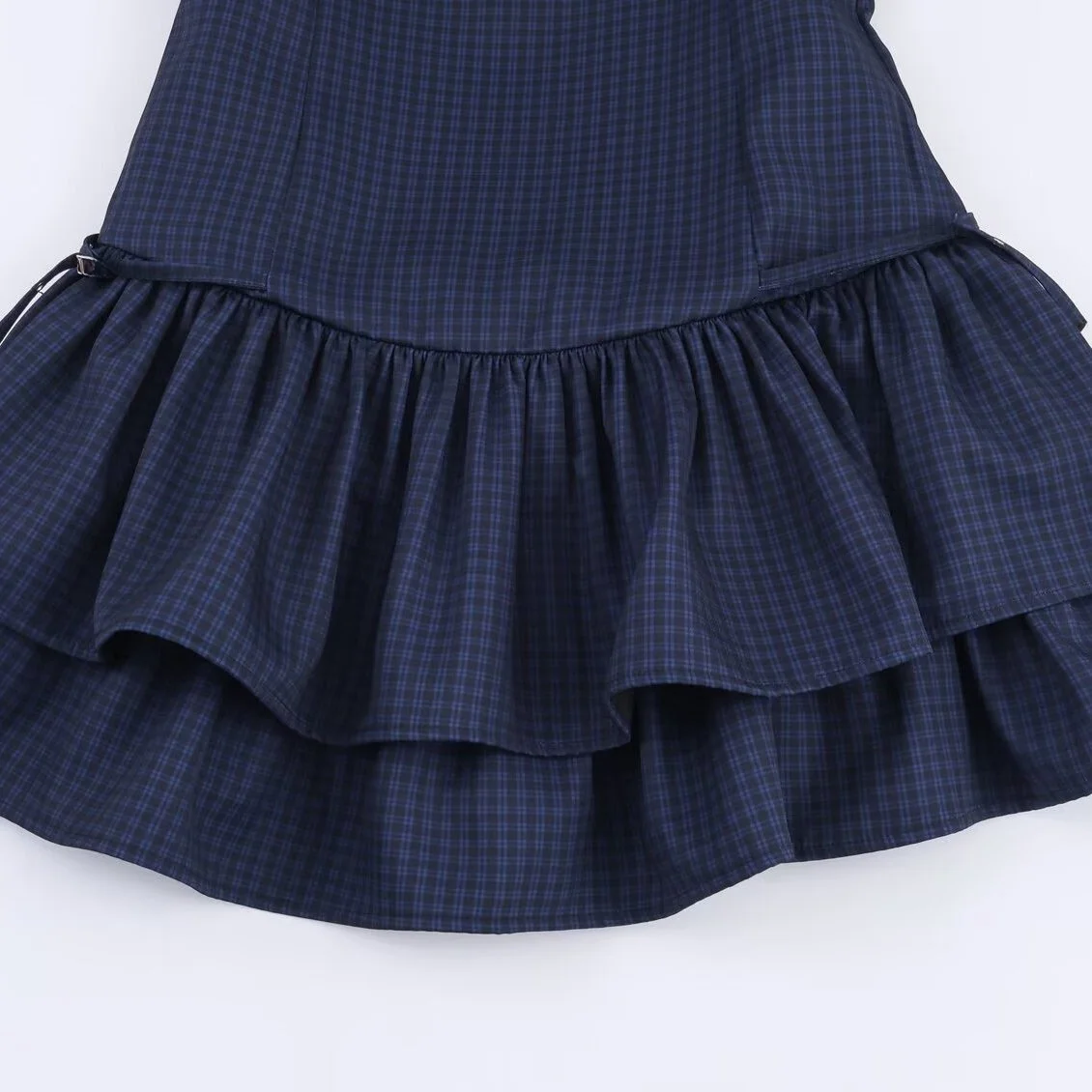 Ele xadrez ort dr em camadas decoração outono nova chegada feminina faion a linha saia casual sle fibra de poliéster