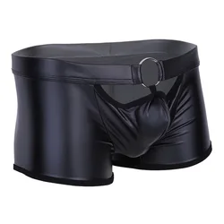 Men's Casual Shorts Matte Patent Leather Shorts Sexy Soft Leather Sex Panties Mens Shorts