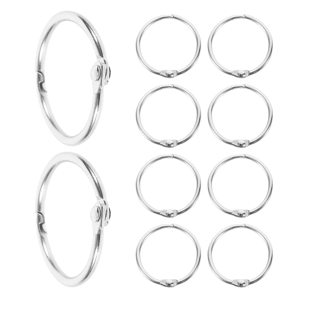 20Pcs Iron Buckle Rings Smooth Hollow Nail Design for Scrapbook Journal Paper Cards Keychains Multi-Function Clasps