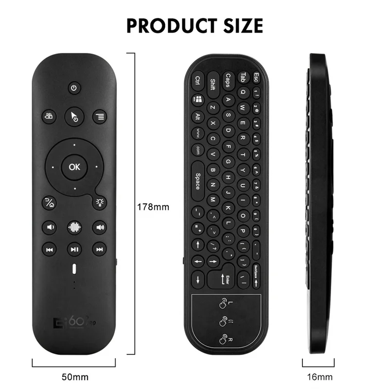 AS95-G60S PRO BT Remote Suara Bahasa Inggris + Lampu Latar Suara Rusia 2.4G Bluetooth Remote Mode Ganda untuk Proyektor Kotak TV Android