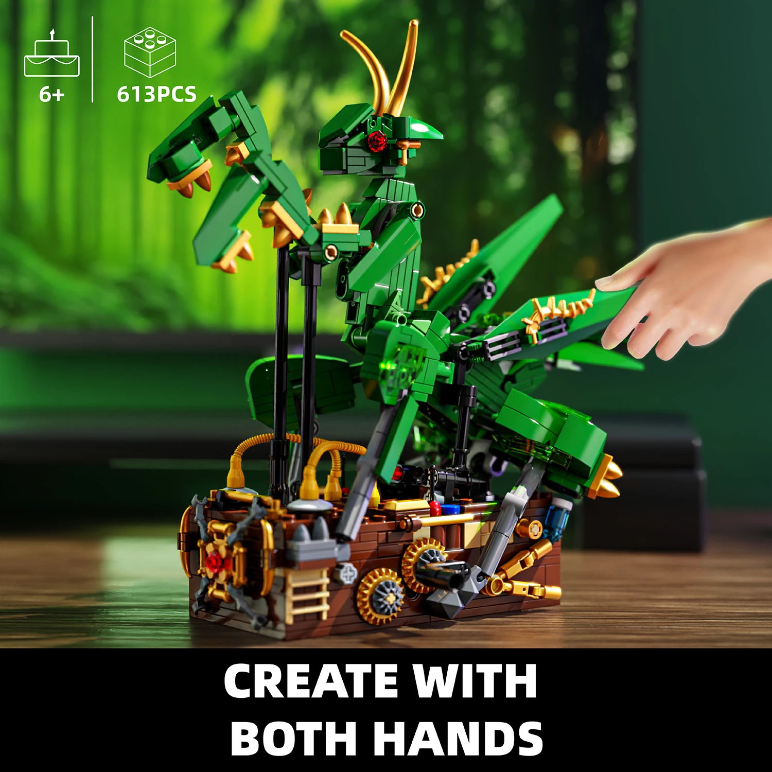 613PCS Mechanical Mantis Building Block Toys Sets Constructible Model Creative Desk Christmas Gifts