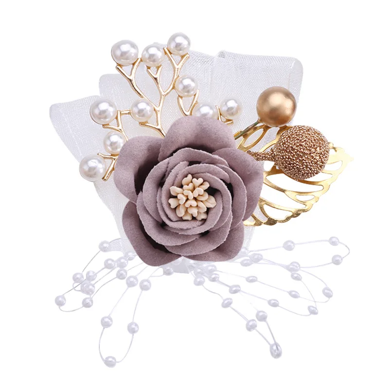 Wedding Supplies Props Korean Bride and Groom Simulation Flower Bridesmaid Best Man Corsage Gift Wedding Accessories