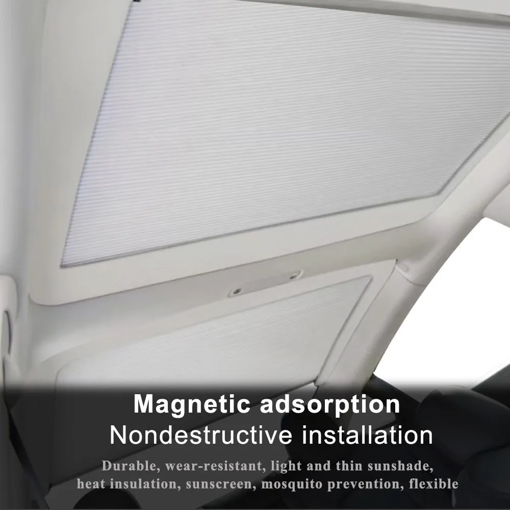Sunshade Net For Tesla Model 3 2017-2023 Accessories Front&Rear Sunroof Pads Convenient Foldable Sun Shade Auto Interior