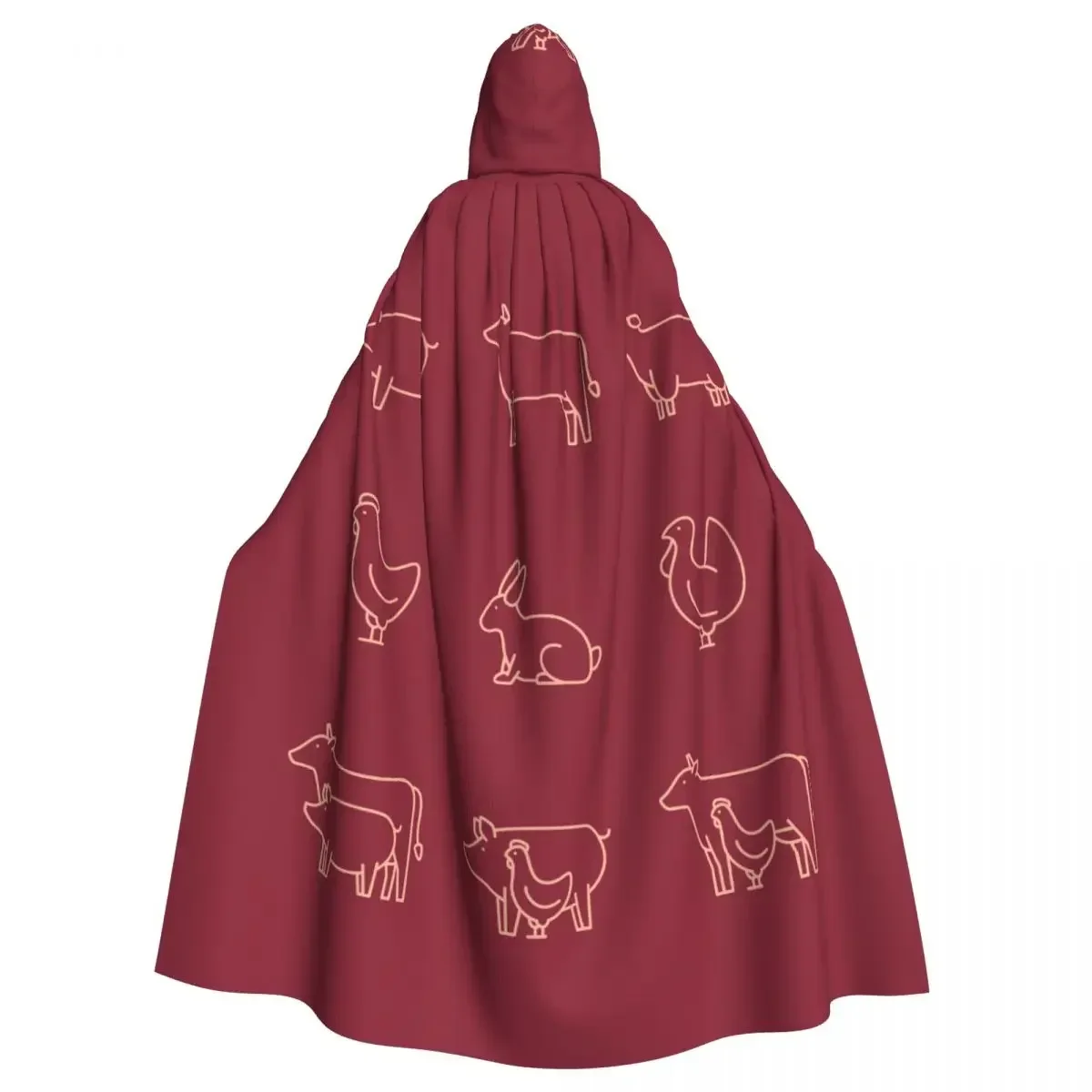 

Fashion Night Wear Suitable For Both Men And Women Hooded Cloak Polyester Unisex Witch Cape Costume Accessory Farm Animal Elf Pu