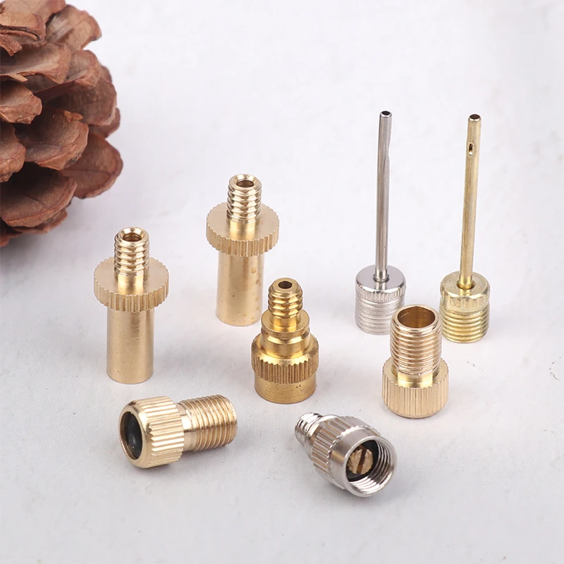 4Pcs/set Bicycles Wheel Tire Transfer Valve Adapter Brass Valve Nozzle Adapter Road &  Tire Pump Nozzle Connectors Set