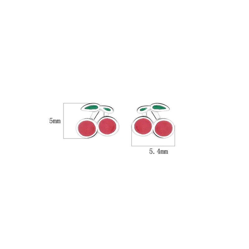 SOFTPIG Real 925 Sterling Silver Fruit Cherry Bead Screw Stud Earrings For Women Cute Fine Jewelry Minimalist Accessories Gift