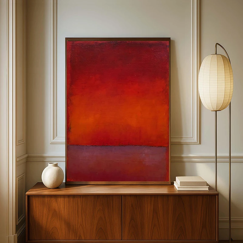 Vintage Mark Rothko Blue Red Art Canvas Painting Modern Minimalist  Exhibition Poster and Picture Print for Room  Home Decor