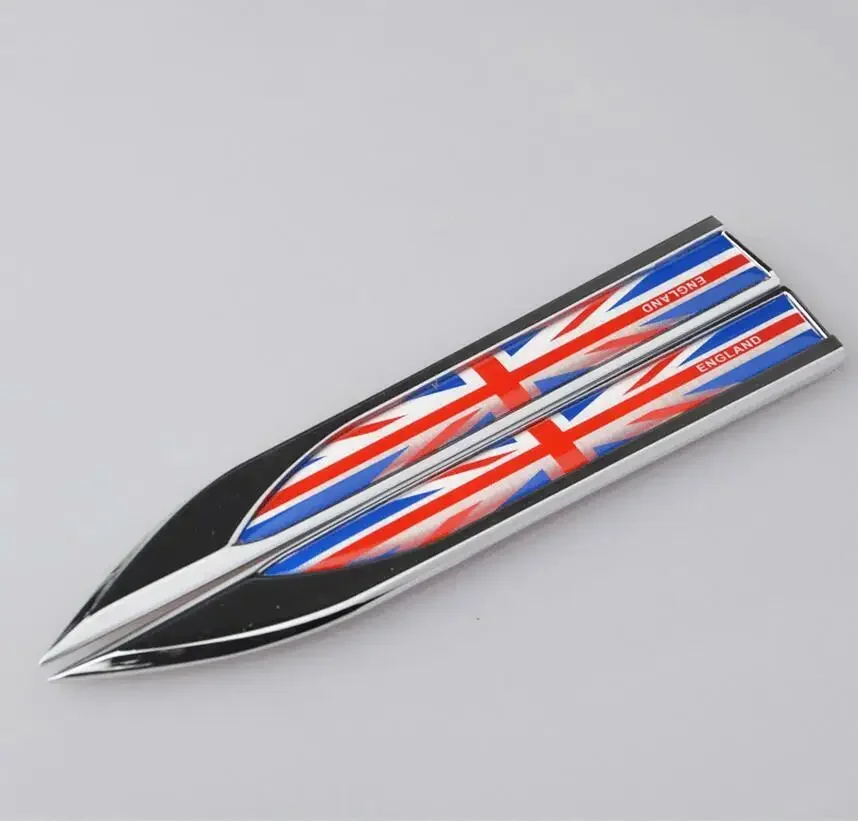 

Pair Metal United Kingdom UK England Car Fender Emblem Badge Decal Sticker