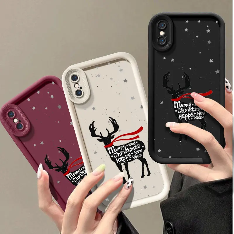 Christmas Fasion Phone Case for iPhone 6 6S 7 8 PLUS SE 2020 2022 X XR XS MAX Shockproof Silicone Soft Cover Coque