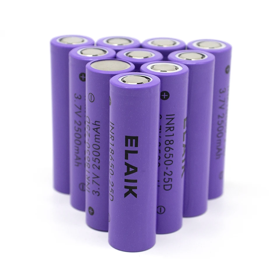 ELAIK-baterías recargables de litio para Dron, baterías de descarga continua de 20a, 3,7 v, 18650, 25D, 2500mAh, 8 piezas, nuevas y originales