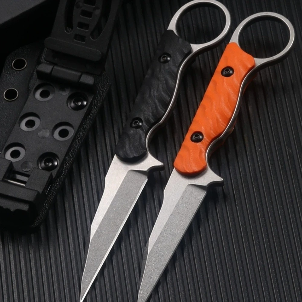 Practical Tactical 440c Steel Blade G10 Handle TOOR Fixed Blade Knife EDC Hunting Camping Multi-fuctional Knives with K Sheath