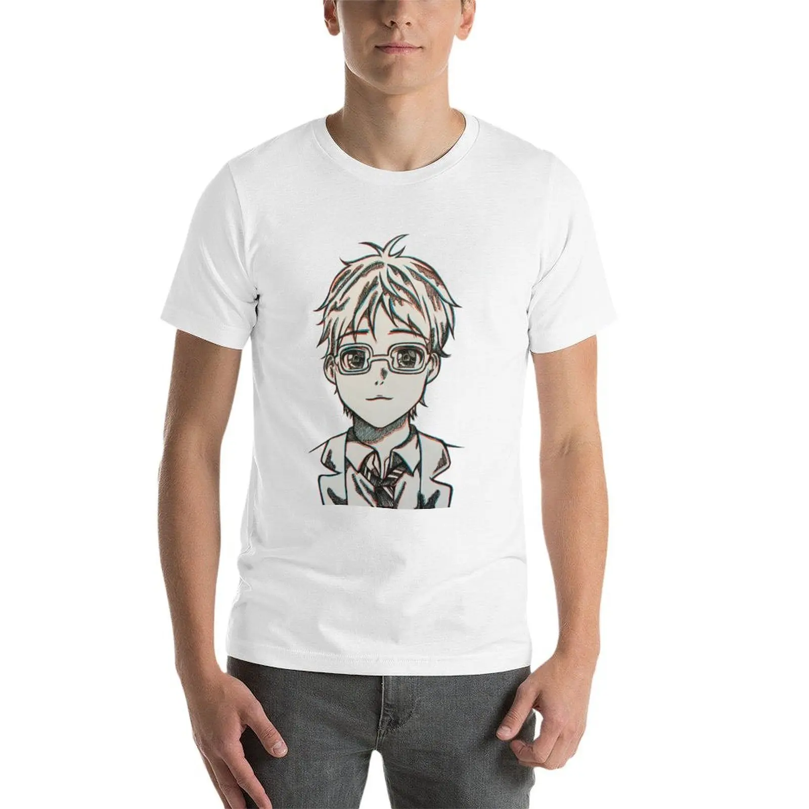 تي شيرت Kousei Arima تي شيرت قطن 100% تي شيرت رجالي تي شيرت قطني ثقيل